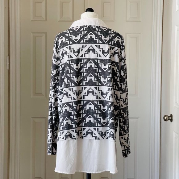 Eyeshadow Womens LS Layered-Look Pullover Blouse 3XL - Picture 4 of 12